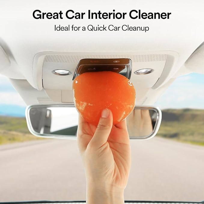 PULIDIKI Car Cleaning Gel Car Putty Car Cleaning Kit Car Interior Cleaner Slime Car Cleaning Supplies Auto Detailing Tools Car Accessories Car Gifts for Women Men Keyboard Cleaner Orange