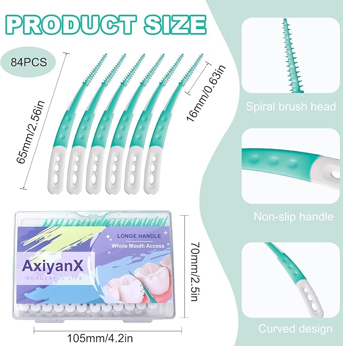 84PCS Portable Soft Dental Floss Picks,Soft Silica toothpicks,flossers for Adults Teeth Cleaning Tools,interdental Brushes Between Teeth,Disposable Dental Picks