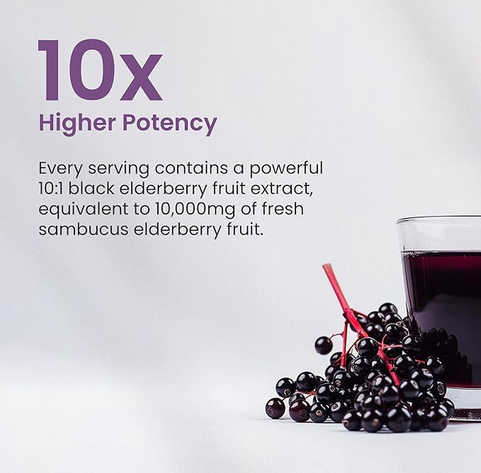 Elderberry with Vitamin C and Zinc - 5 in 1 - Immunity Support Supplement, 10,000mg Sambucus Black Elderberry Capsules with Vitamin D3 5000 IU, Sambucus Elderberry Extract - Immune Booster for Adults