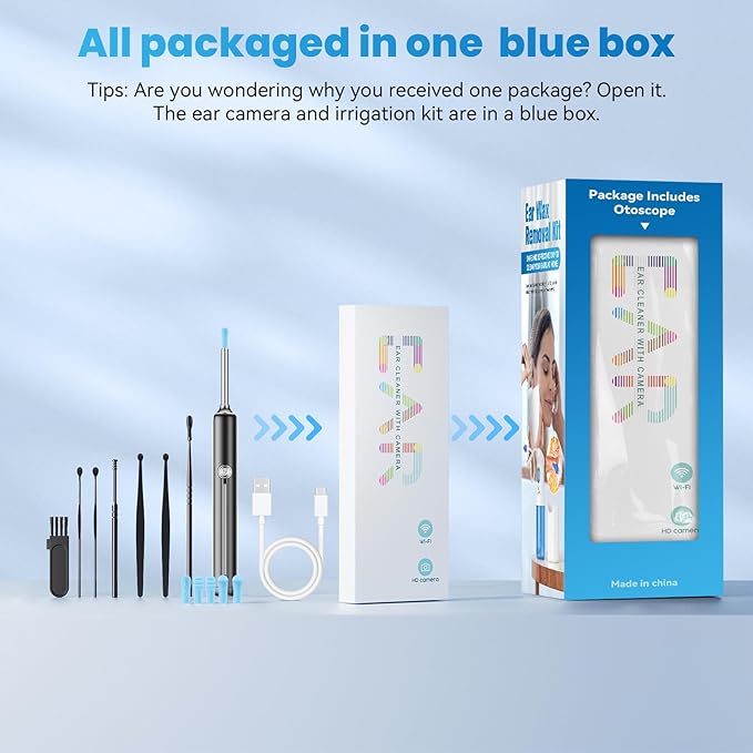 Ear Wax Removal - Ear Cleaner - Ear Camera - FSA HSA Eligible - Ear Wax Removal Kit - Ear Wax Removal Tool Camera - 1080HD Effective for Cleaning Ear Wax Build-Up