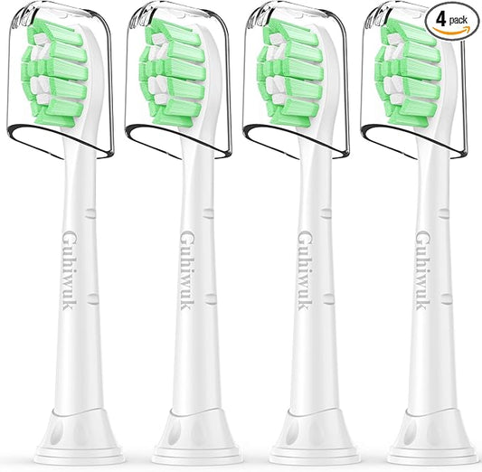 Guhiwuk Designed for Sonicare Replacement Heads, Electric Toothbrush Replacement Brush Heads Compatible with Philips Sonicare, 4 Pack, White