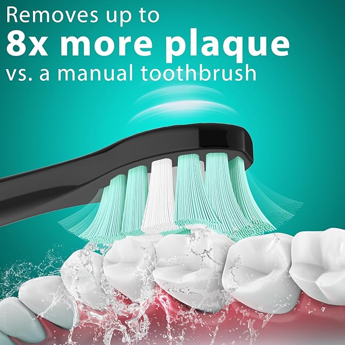 Toothbrush Heads for Philips Sonicare Replacement Heads, C2 Brush Head Compatible with Phillips Sonicare Click-on 4100 5100 6100 Electric Toothbrush, 10 Pack, Black