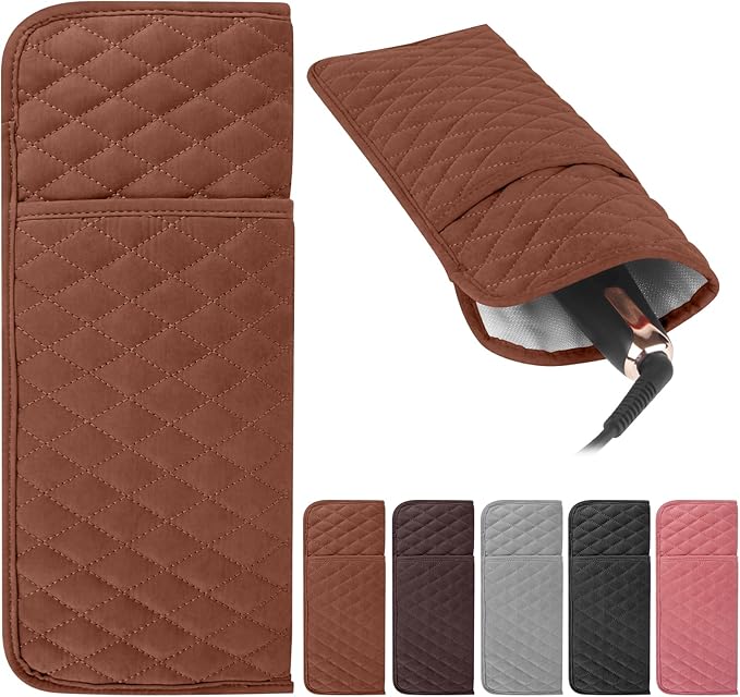 Heat Resistant Hair Tools Organizer Bag Portable Travel Storage Cover Case for Hair Straighteners, Curling Irons, Flat Irons and Hot Styling Tools(13.8" x 5.5")