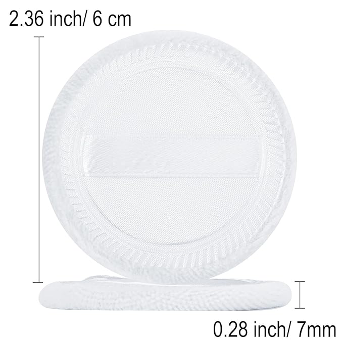 12 Pieces Powder Puffs Cotton Makeup Pads Soft Face Compact Puffs for Loose Setting Pressed Powder, 2.36 Inch (White)