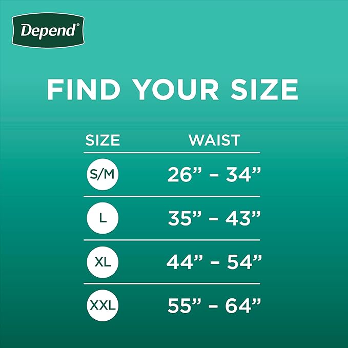 Depend Fresh Protection Adult Diapers, Incontinence Underwear for Men, Disposable, Maximum, Extra-Large, Grey, 15 Count, Packaging May Vary