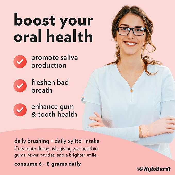 XyloBurst - Xylitol Mints | Sugar Free Breath Mints for Oral Health | Gluten Free, Vegan, Keto Friendly | Aspartame Free Mint | Cinnamon | 200 Count Jar, 3-Pack