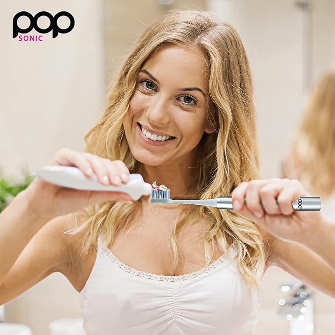 6-Pack Pop Sonic Replacement Toothbrush Heads - Compatiable w/Go Plus - Toothbrush Head w/Super Soft Dupont Tynex Nylon Bristles