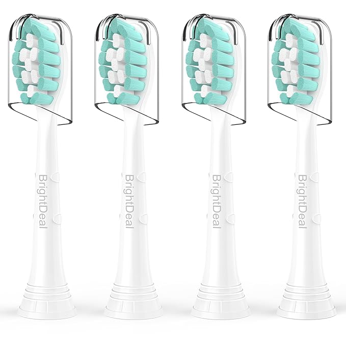 Toothbrush Heads for Philips Sonicare DiamondClean DailyClean EasyClean HealthyWhite ExpertClean W C1 C2 G2 C3 G3 W3 Sonic Electric Replacement Brush 1100 4100 5100 6100 White, 4 Pack