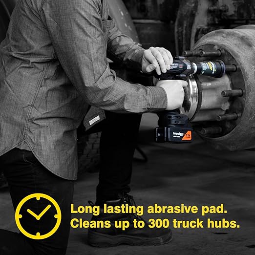 Checkpoint – 2-in-1 Stud and Hub Cleaning Tool for Cars, SUVs & Trucks – One-Piece Design, Removes Rust & Corrosion, Long-Lasting Abrasive Pad (Truck Model)