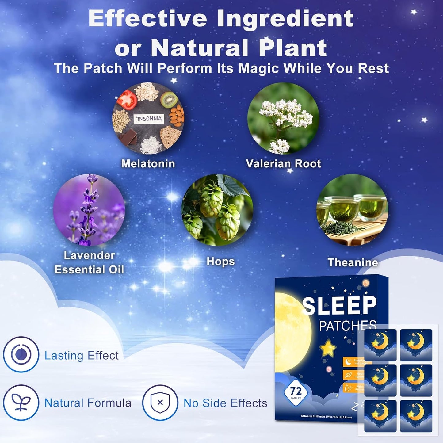 Sleep Patches for Adults Extra Strength with Melatonin & Valerian – 72 Count Natural Overnight Sleep Support Patches