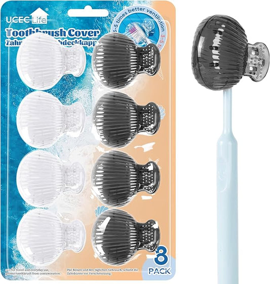 UCEC Toothbrush Covers, Toothbrush Caps Cover, Toothbrush Head Covers for Household Travel, Fits Electronic and Manual Toothbrushes, 8 Pack
