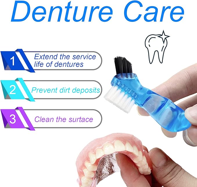Black Denture Soaking Container Partial Denture Case, Orthodontic Retainer Cleaning Case Denture Cleaner Container Dentures Teeth Cup with Strainer and Lid Waterproof