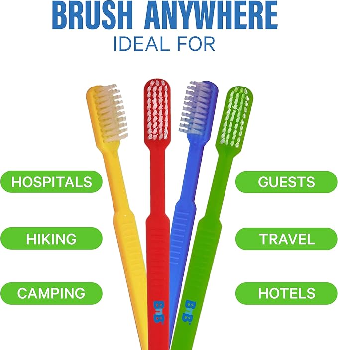 36 Prepasted Disposable Toothbrushes | Travel Toothbrush Set On The Go Toothbrush | Individually Wrapped Soft Bristle,Airbnb Gifts | No Water Needed, Paste Made in USA, Great Fot Travel (36 Pack)