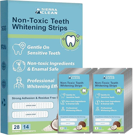 Teeth Whitening Strips 14 Treatments Kit - Sensitive Teeth Whitener, Enamel Safe, Deep Stains Removal, Dentist Recommended, Fast Results Without The Harm - 28 Strips