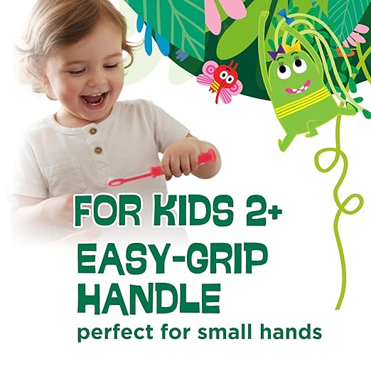 GUM Monsterz Children and Toddler Toothbrush, Soft Bristled Kids’ Toothbrush with Suction Cup, for Ages 2+, 1 Count(Pack of 6)