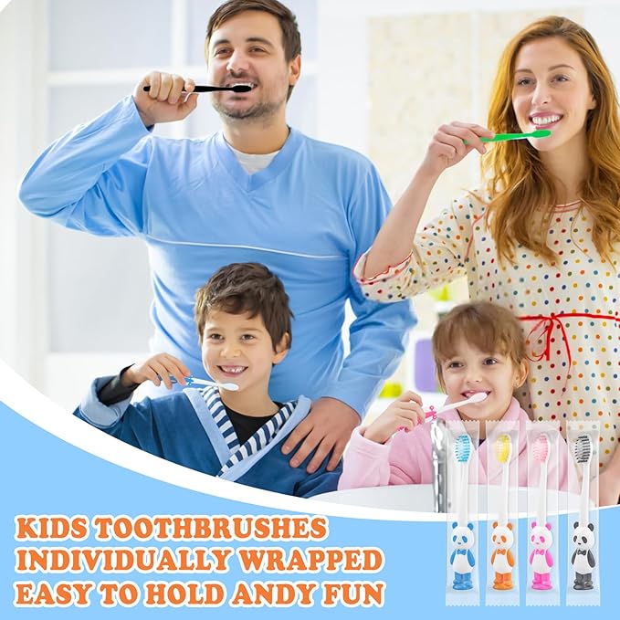 Disposable Toddler Toothbrush Kids Bulk Pack of 20,Suction Cup Bulk Children Toothbrushes for Kid Age 2+ Individually Wrapped Animal Toothbrush for Boys,Girls,for Home,School,Camp,Daycare,Travel