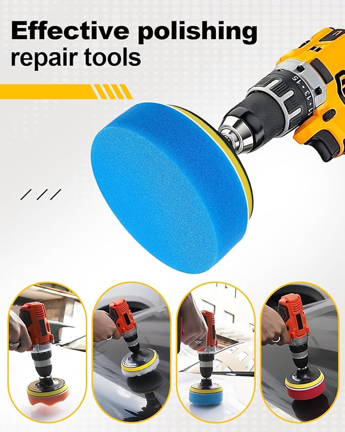 18Pcs Decal Remover Wheel Kit, Rubber Wheel for Tape Sticker Adhesive Removal Tool, with Serrated&Solid Eraser Wheel, Polishing Pads and Razor Blades
