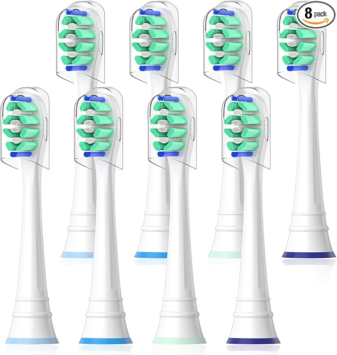Replacement Heads Compatible with Sonicare Toothbrush, Replacement Brush Head for Philips Sonicare Electric Toothbrush 4100 5100 6100 9900 C2 W3 and More Snap-on Handles White