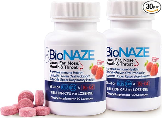 Oral Probiotic BLIS K12 & BL-04 for Sinus, Tonsil Stones, Bad Breath, Post Nasal Drip, Throat & Mouth. Improve Upper Respiratory Health with Clinically Proven Oral Probiotics (2 Pack)