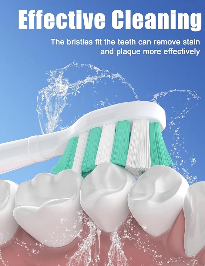 Toothbrush Replacement Heads for Philips Sonicare C1 C2 ProtectiveClean 4100 5100 Electric Toothbrush Head 1 2 Series Plaque Control Snap-on, 10 Pack