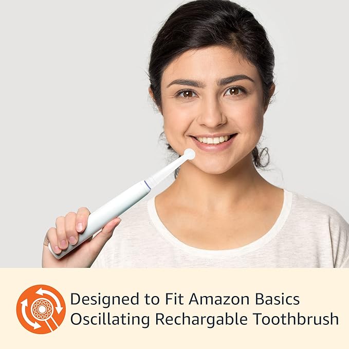 Amazon Basics Electric Toothbrush Head Replacement Brush, White, 5 Count (Fits Most Oral-B Brushes) (Previously Solimo)