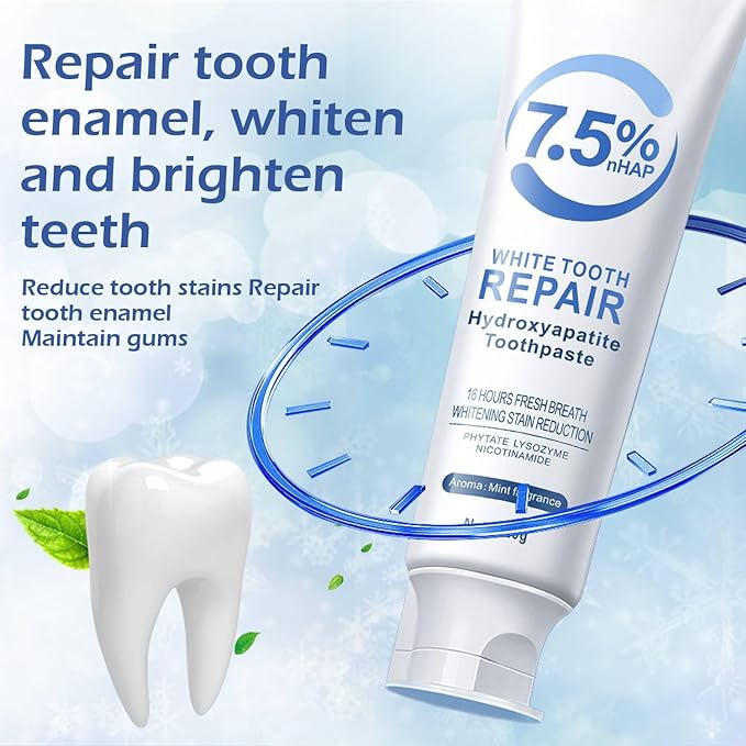 Hydroxyapatite Toothpastes for Enamel Protection and Tooth Strengthening, Gentle Mint, Safe for Sensitive Teeth, Daily Oral Care for Fresh Breath & Oral Health (1)