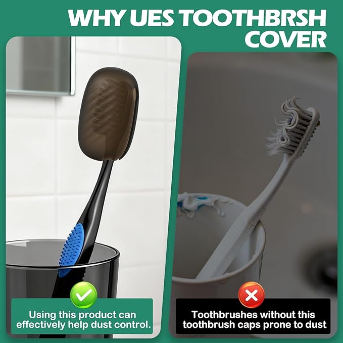 6 Packs Silicone Toothbrush Covers, Tooth Brush Cover Cap for Electric & Manual Toothbrush Heads