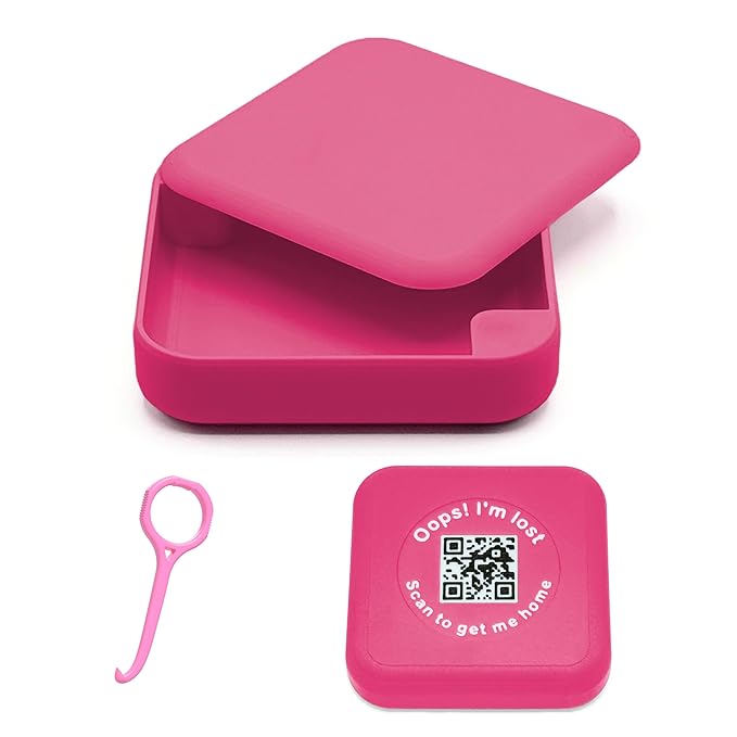 Kasse Invisalign Case by nCase | Modern Aligner & Retainer Case with QR Code Recovery | Magnetic Twist Open | 3D Printed in the USA | Secure Travel Design | Includes Invisalign Remover Tool | Hot Pink