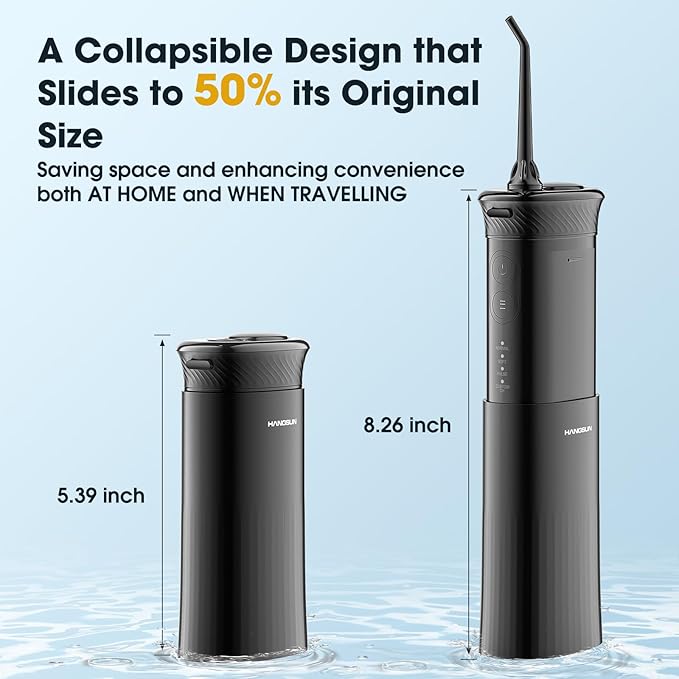 HANGSUN Water Flosser Cordless, Portable Mini Oral Irrigator, Rechargeable Electric Dental Flossers for Braces, Water Teeth Cleaner Pick with 4 Power Modes & IPX7 Waterproof for Home & Travel (HOC660)