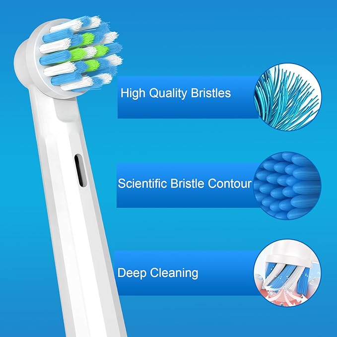 Replacement Toothbrush Heads Compatible with Oral B Pro 1000 Electric Toothbrush,Professional Clean,Gentle on Gums, Brush Head Refills for Genius/Smart/Vitality Series,8 Count