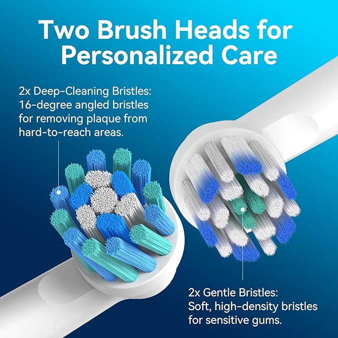 SEAGO Rotating Electric Toothbrush with 8 Round Brush Heads, with 5 Cleaning Modes, Sonic Technology Whitening Teeth in 14 Days, for Adult and Kids, SG-2603 (White)