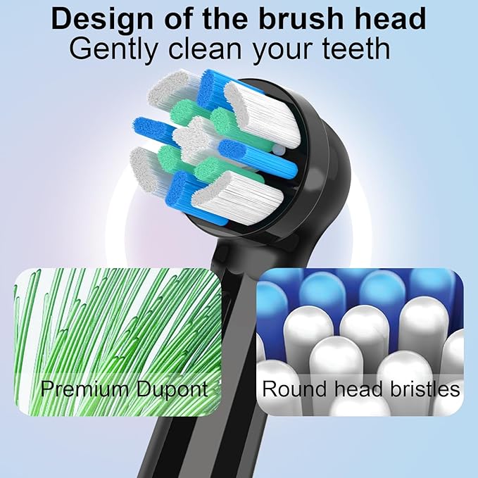 iO Replacement Heads Compatible with Oral B iO 2/3/4/5/6/7/8/9/10 Series Electric Toothbrush,IO Toothbrush Heads Compatible with Oral B iO,Medium-Hard bristles Care for Your Teeth,Black