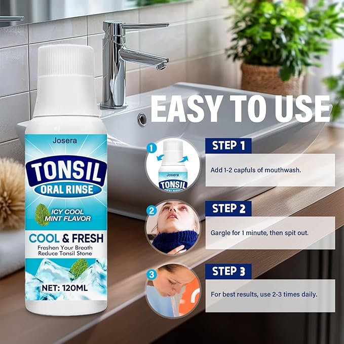 Josera Tonsil Stone Mouthwash, Tonsil Stone Remover Helps Remove Stones, 2 Count