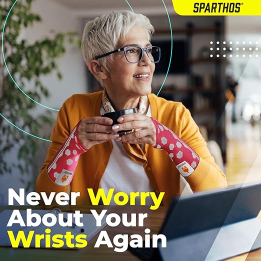 Sparthos Wrist Support Sleeves (Pair) – Compression Wrist Brace for Men and Women - Carpal Tunnel Tendonitis Arthritis Pain Relief Sports Injuries Instability Wrists Palm Hand Pain RSI (Pink-XL)
