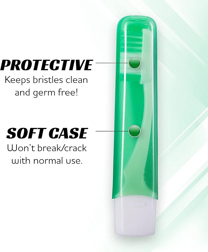 Lingito Travel Toothbrushes - Mini Toothbrush with Cover, Camping Toothbrush Kit (6 Pack Firm)