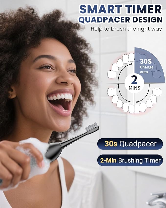 Electric Toothbrush with Water Flosser 3-in-1 Combo, Professional Sonic Toothbrush for Adults, 3 Brush Modes+5 Floss Speeds, Rechargable, 2.0 Flossing Toothbrush for Oral Care, Portable Travel Case