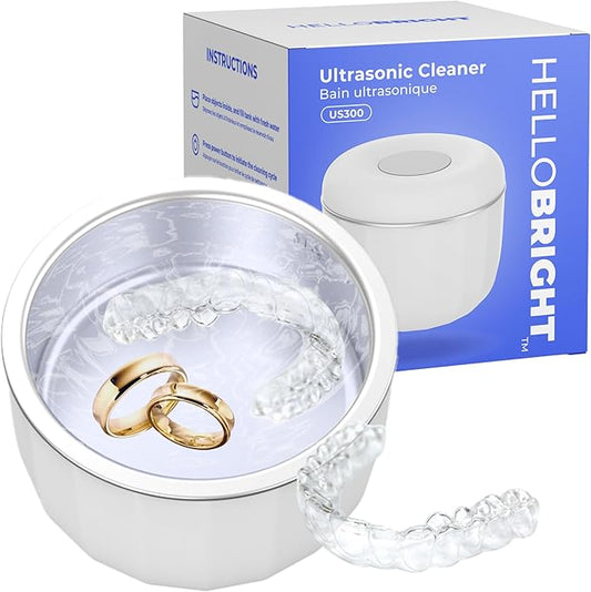 Ultrasonic Retainer Cleaner Machine for Invisalign, Aligner, Night Guard, Denture, Whitening Tray, Mouth Guard and Toothbrush Head - Dental UV Ultrasonic Cleaner Pod [no UV Light]
