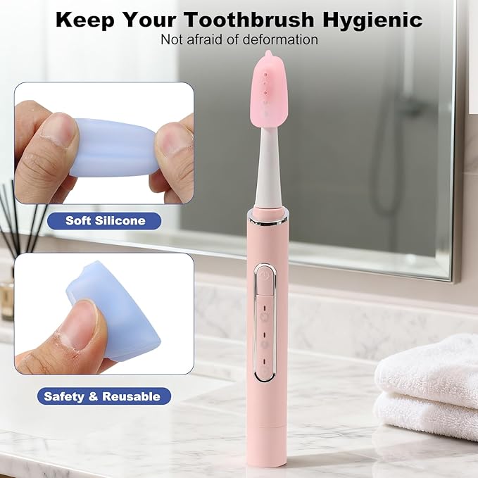 Serqd 6 Pack Silicone Toothbrush Covers, Travel Toothbrush Head Caps for Manual and Electric Toothbrushes, Breathable Hygienic Toothbrush Protector to Keep Toothbrush Fresh and Clean