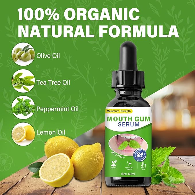 Gum Restore Drops, Gum Repair for Receding Gums & Stain Removal, Bad Breath Treatment for Adults(Green)