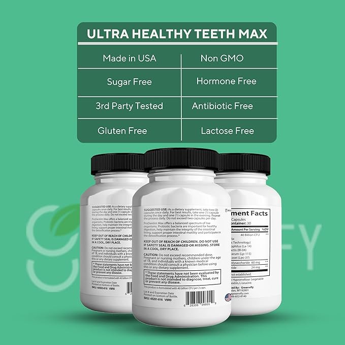 Ultra Healthy Teeth Max Probiotic Supplement, 40 Billion CFU, 60 Capsules, Advanced Oral Health Formula (10)