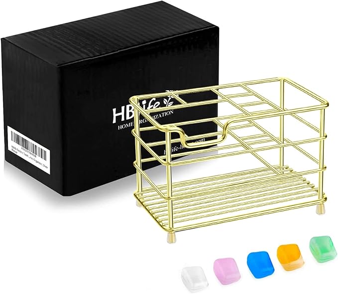 HBlife Large Electric Toothbrush Holder for Bathroom, Gold Stainless Steel Bathroom Accessories Organizer for Small Spaces