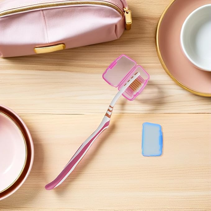 SOIMISS 50pcs Toothbrush Cover: Portable Holder Container - Toothbrush Case - Universal Cap For Protection