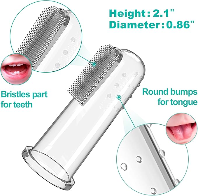 Baby Toothbrush Set, 6 Pcs Soft Infant Finger Toothbrush with 6 Boxes, Newborns Toddler Silicone Baby Tooth Brush 0-6 Months 6-12 Months