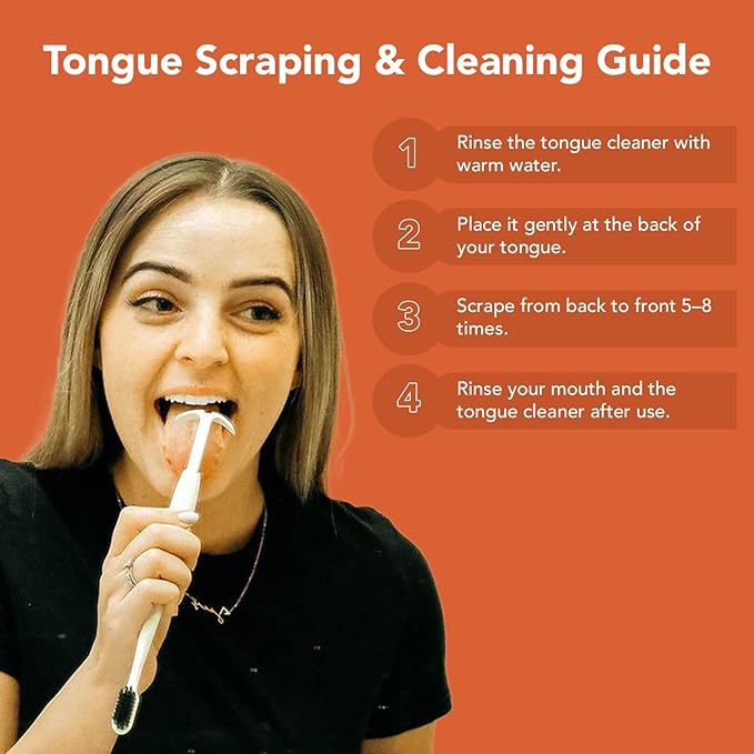 TOKII Tongue Scraper Cleaner Charcoal Bristles Toothbrush for Bad Breath with Waterproof Pouch for Travel, Hygienic Stand and Enviromentally Friendly (Black, Pack of 1)