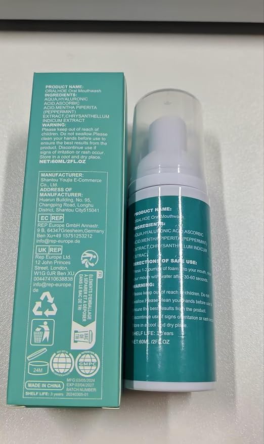 Teeth Total Care Mouthwash, Ultra-Fine Herbal Foam, Mint Taste, Repairs Sensitive Teeth, Refreshes Breath, Cleans Deeply, Solves Oral Problems (3pc)