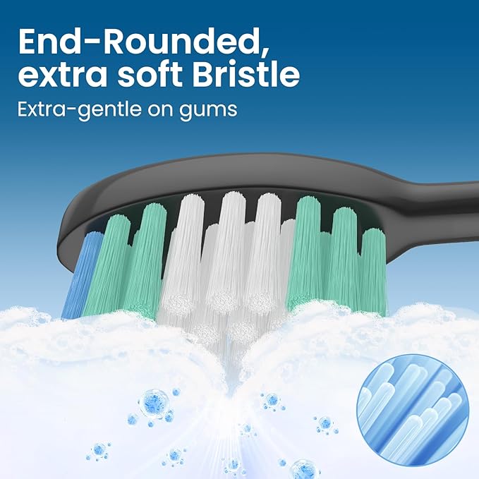 Replacement Toothbrush Heads 10 Pack Compatible with AquaSonic Black Series, Vibe Series Electric Toothbrush, Black