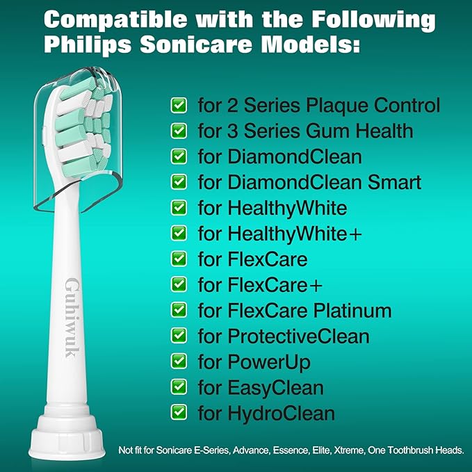 Replacement Toothbrush Heads for Philips Sonicare: Electric Toothbrush Replacement Heads Compatible with Sonicare Plaque Control ProtectiveClean 4100 5100 6100 C2 G2 W2, 6 Pack