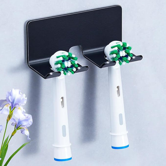 Electric Toothbrush Head Holder, Toothbrush Holders Wall Mounted, Electric Toothbrushs Holder, Bathroom Shower Tooth Brushing Holder, Tooth Brush Head Holder Organiser (Black, Small)