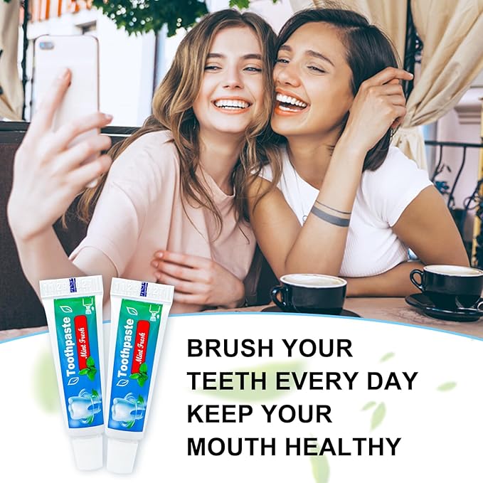 0.176 oz Bulk Travel Size Toothpaste, 30 Tubes Mint Flavor Mini Disposable Toothpaste for Hotel,Guests,Homeless,School