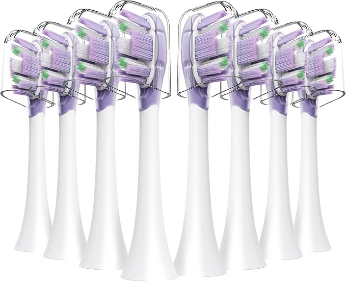 Replacement Toothbrush Heads Compatible with Philips Sonicare Click-on Handles Replacement Brush Head with Deep Reach Cleaning Electric Toothbrush Head, 8 Pack Replacement Heads